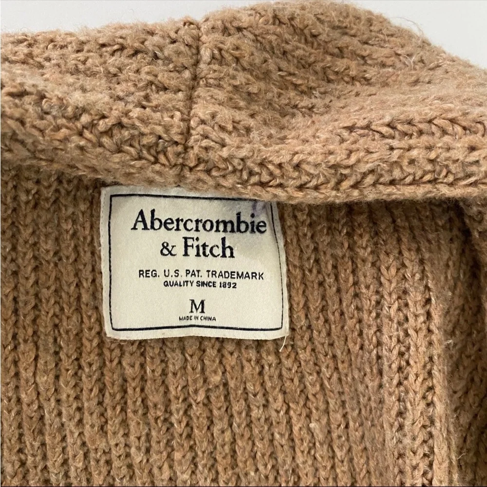 Abercrombie & Fitch Womens Knit Open Front Cardigan Sweater Camel Size M - Picture 7 of 9